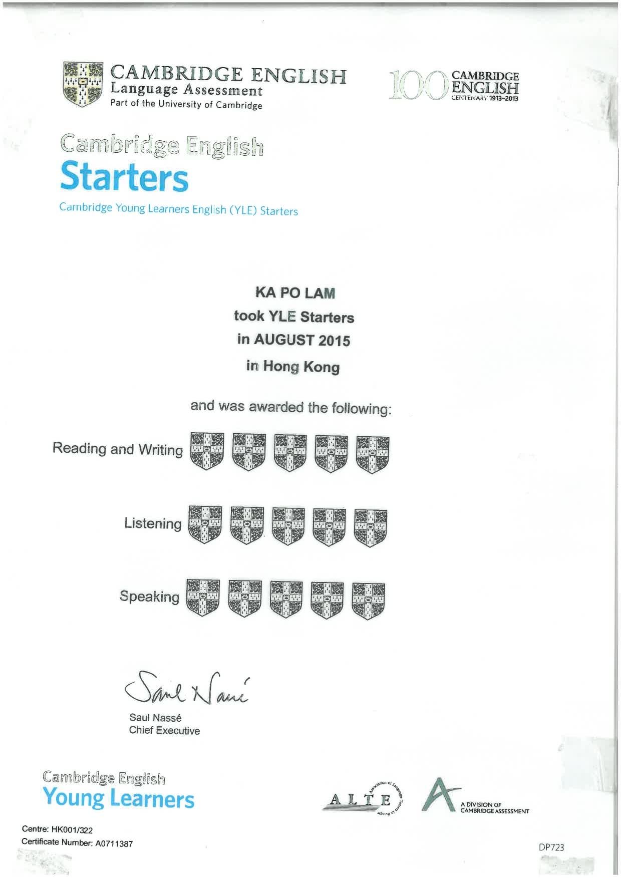 Student Certification 20